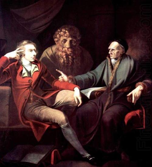 Johann Heinrich Fussli im Gesprach mit dem Zurcher Historiker und Literat Johann Jacob Bodmer, Johann Heinrich Fuseli